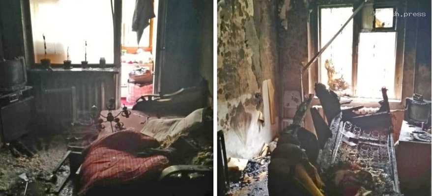 В многоквартирном доме в Уфе из-за крупного пожара полопались стекла в окнах