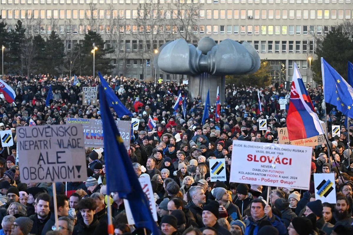 В Словакии состоялись протестные акции против правительства