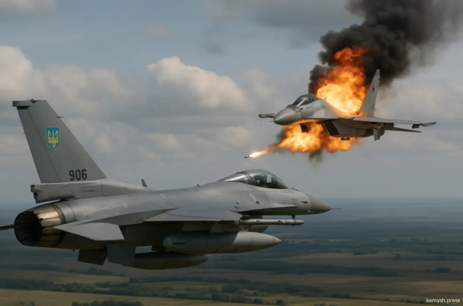 Украина одерживает историческую воздушную победу: F-16 сбивает российский Су-35